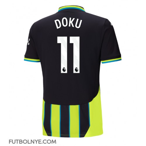 Camiseta Manchester City Jeremy Doku #11 Visitante Equipación 2024-25 manga corta